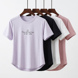 Bamboo fiber women's printed short-sleeve top