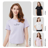 Bamboo fiber women's printed short-sleeve top